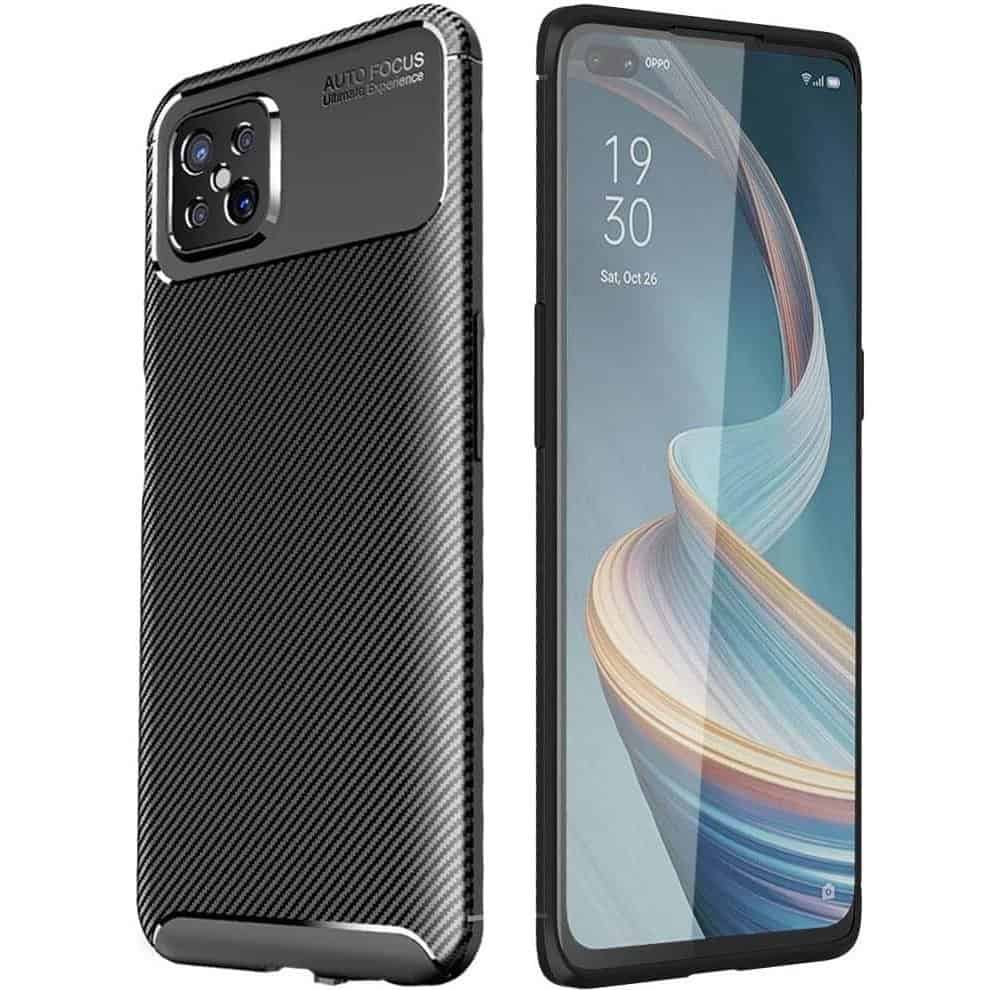 Oppo Reno4 Z 5G Shockproof Heavy Duty Rugged Carbon Fiber Matte Case Cover (Black) Oppo Reno4 Z 5G Shockproof Heavy Duty Rugged Carbon Fiber Matte Case Cover (Black)